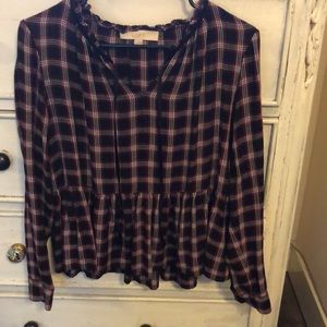 Plaid peplum blouse!